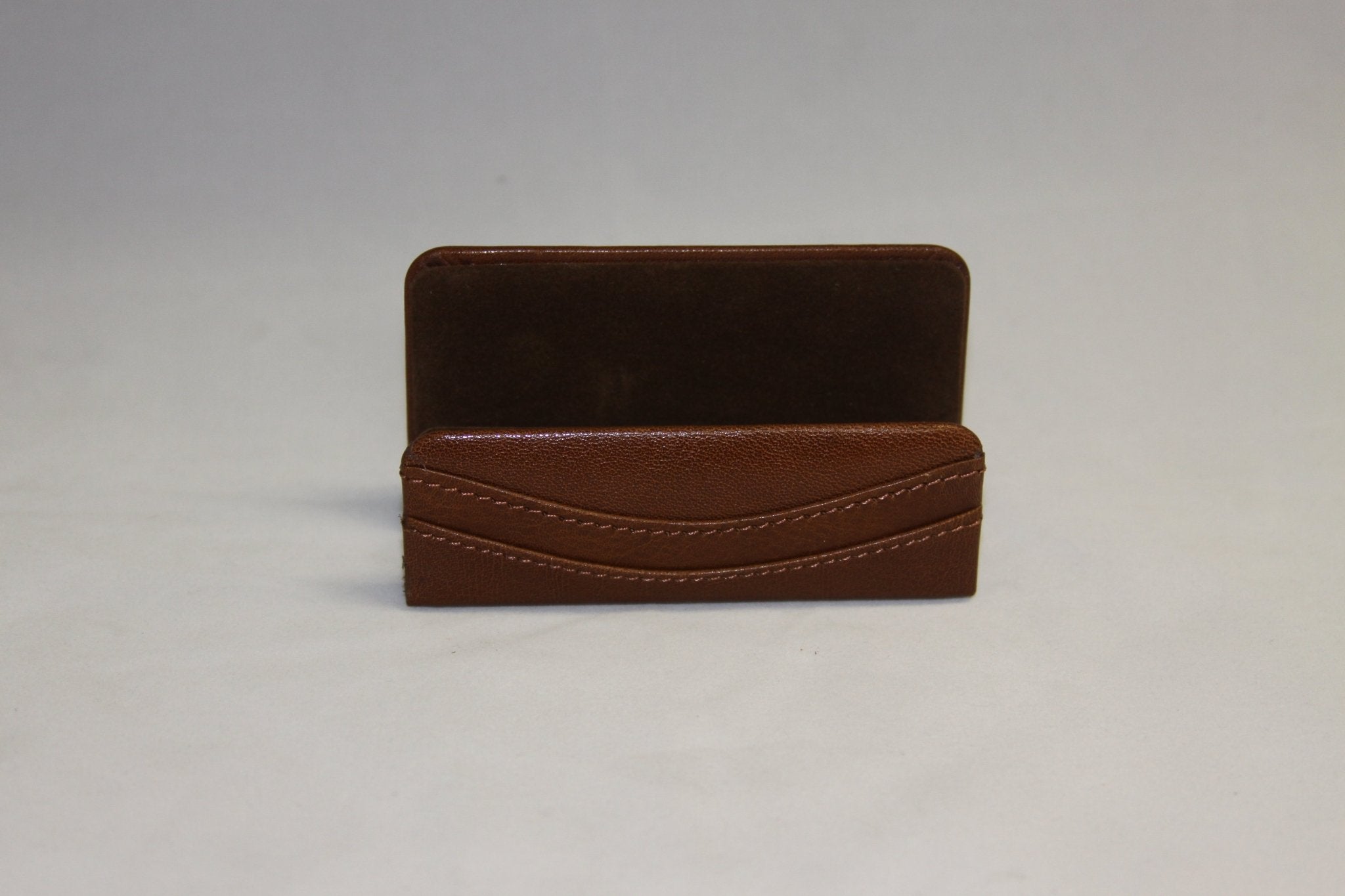 Cognac Brown Italian Leather Business Card Holder Cognac Brown Italian Leather Business Card Holder