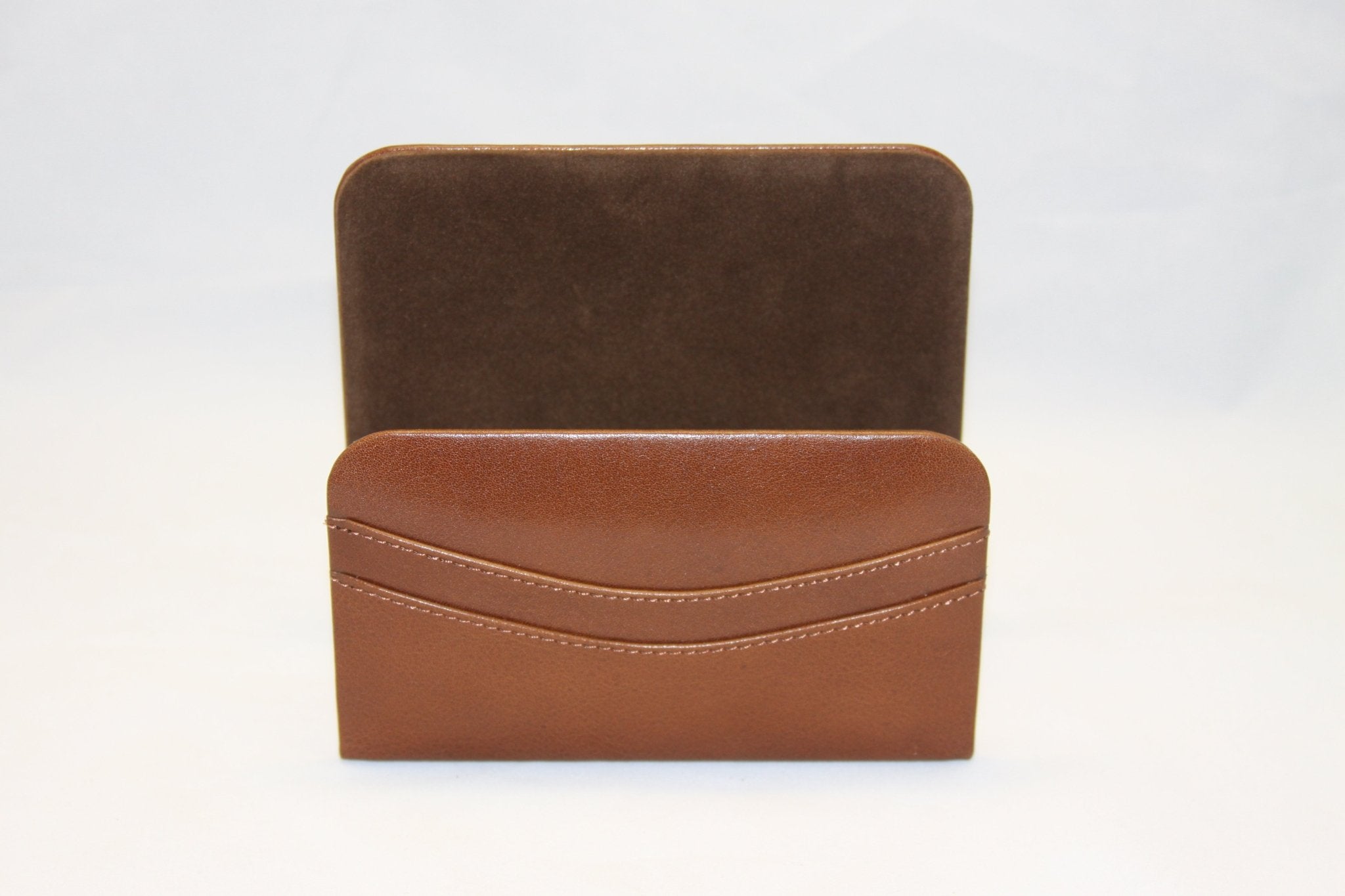 Cognac Brown Italian Leather Letter Holder Cognac Brown Italian Leather Letter Holder