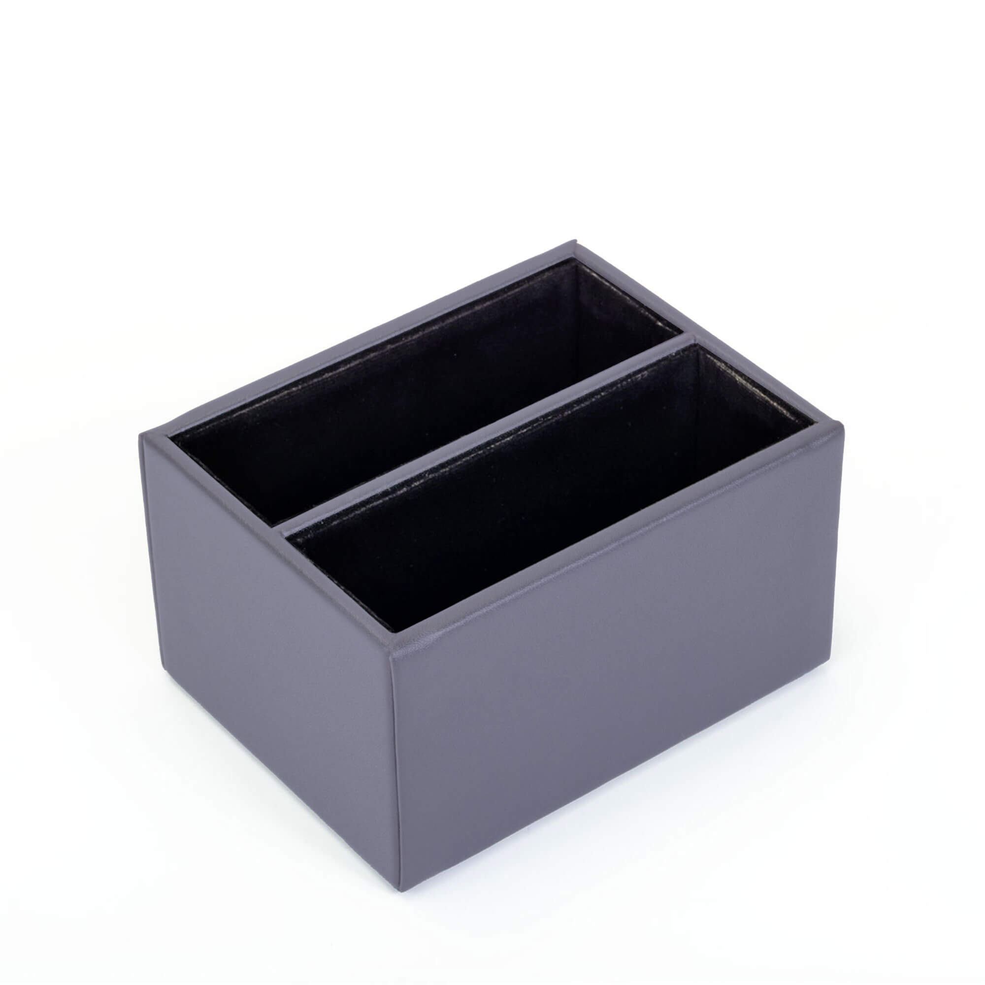 Gray Leatherette Coaster Box Gray Leatherette Coaster Box