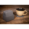 Gray Leatherette 10 Square Coaster Set w/ Holder Gray Leatherette 10 Square Coaster Set w/ Holder