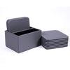 Gray Leatherette 10 Square Coaster Set w/ Holder Gray Leatherette 10 Square Coaster Set w/ Holder
