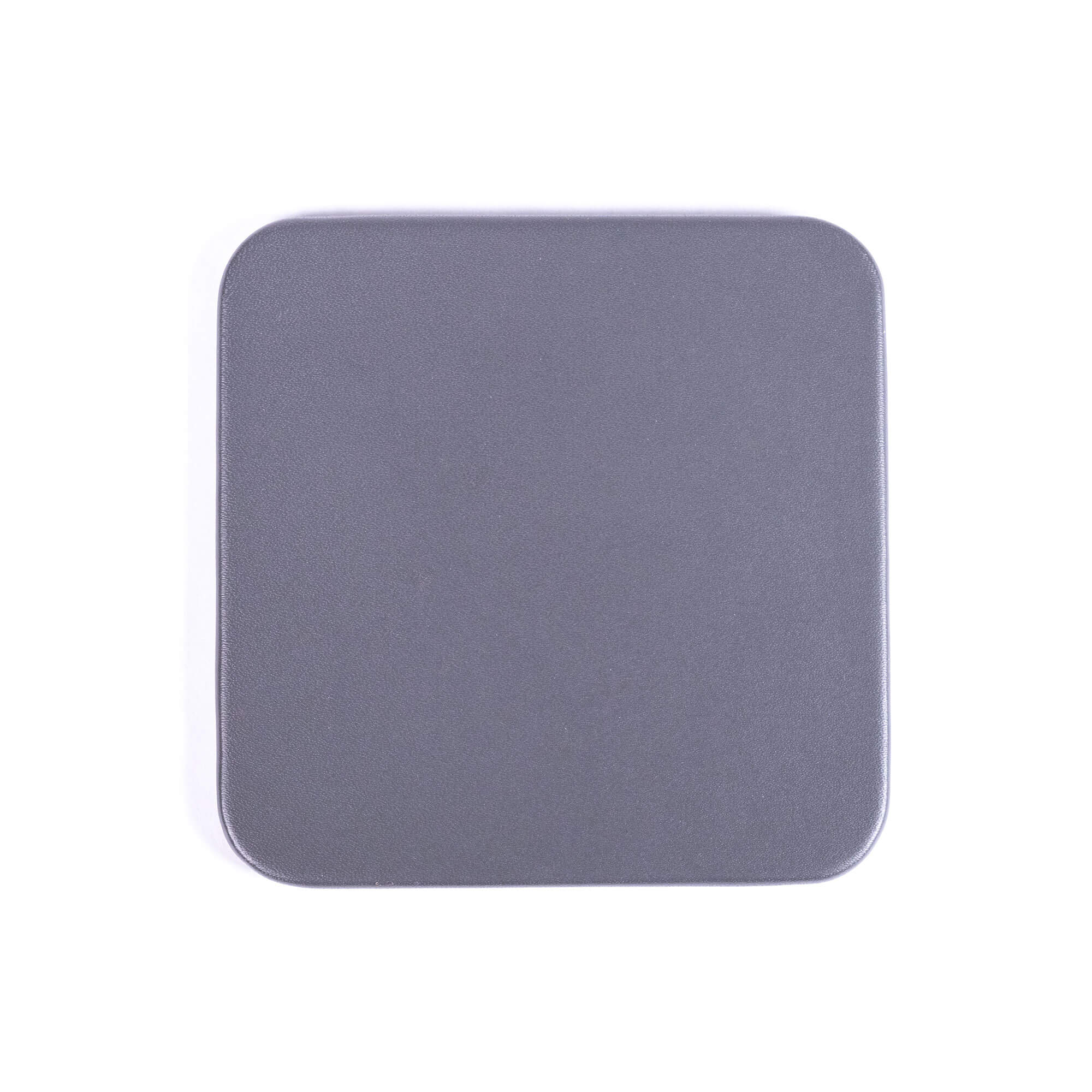 Gray Leatherette 10 Square Coaster Set w/ Holder Gray Leatherette 10 Square Coaster Set w/ Holder