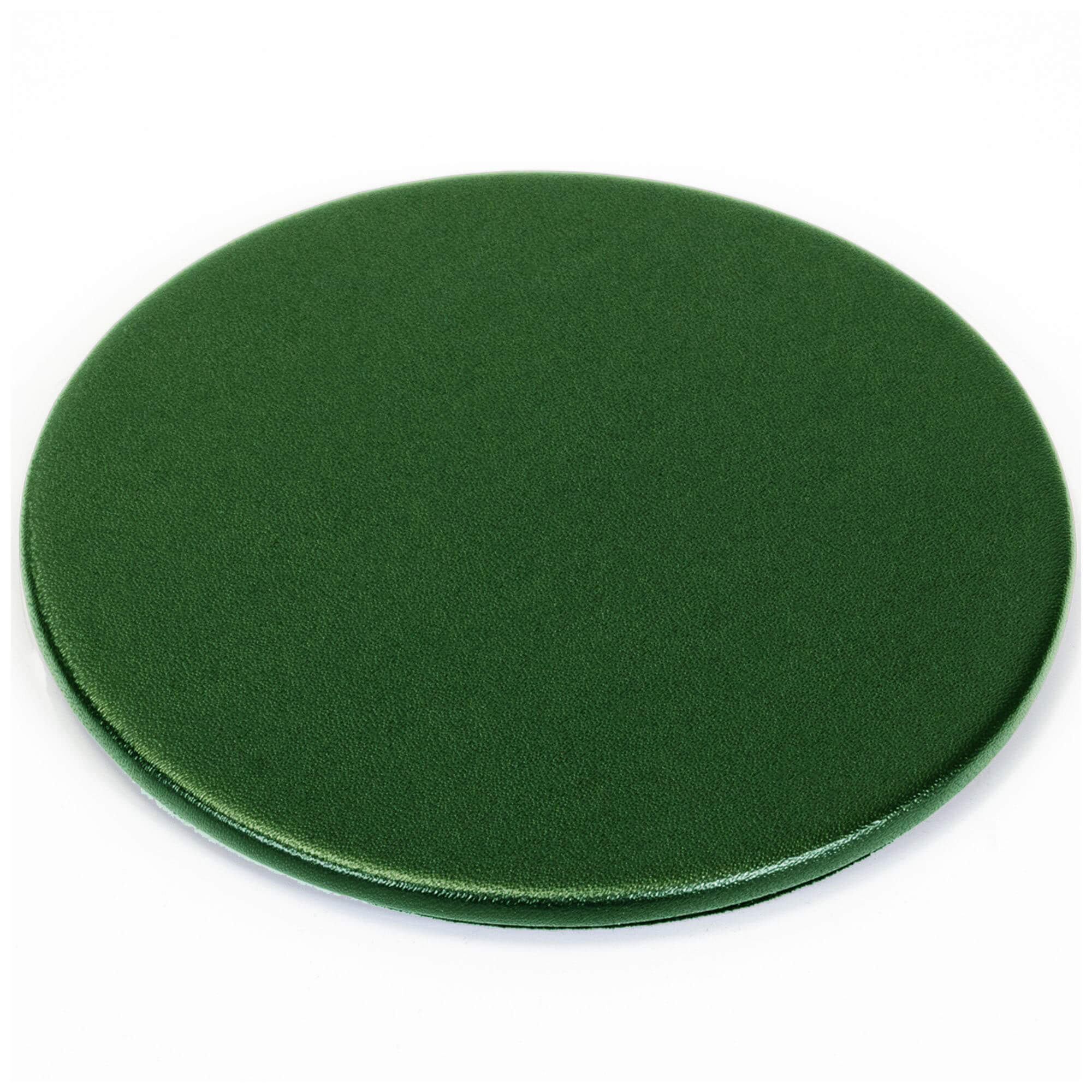 Dark Green Leather 10 Round Coaster Set w/ Holder Dark Green Leather 10 Round Coaster Set w/ Holder