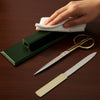 Dark Green Leather Library Set With Gold Hardware Dark Green Leather Library Set With Gold Hardware