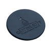 Navy Blue Leatherette 4 Round Coaster Set w/ Holder Navy Blue Leatherette 4 Round Coaster Set w/ Holder
