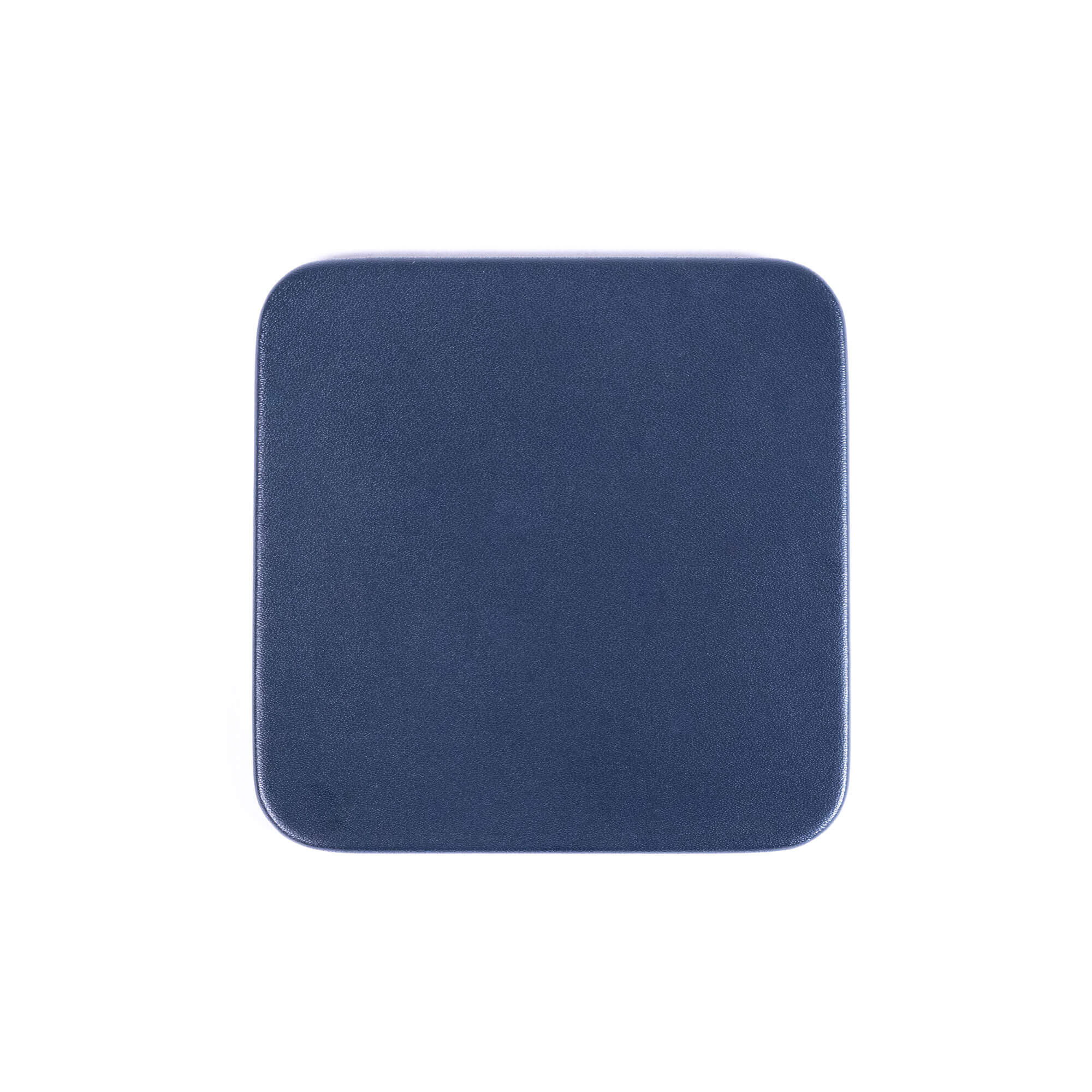 Navy Blue Leather 4 Square Coaster Set w/ Holder Navy Blue Leather 4 Square Coaster Set w/ Holder