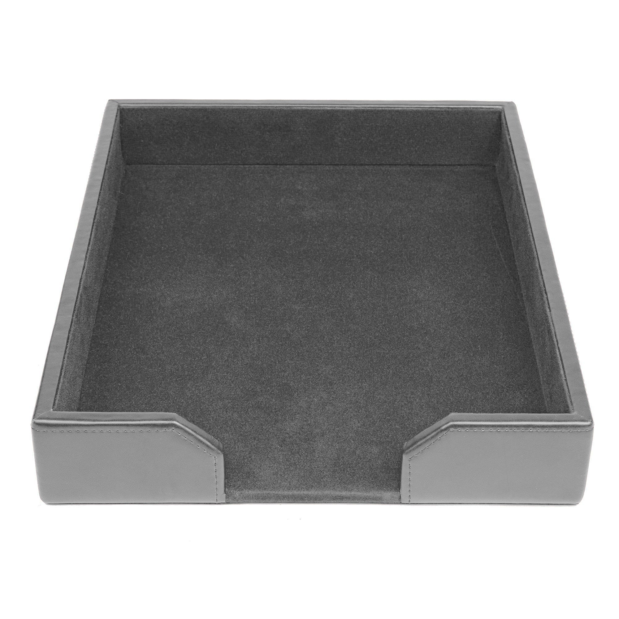 Gray Bonded Leather Letter Tray Gray Bonded Leather Letter Tray