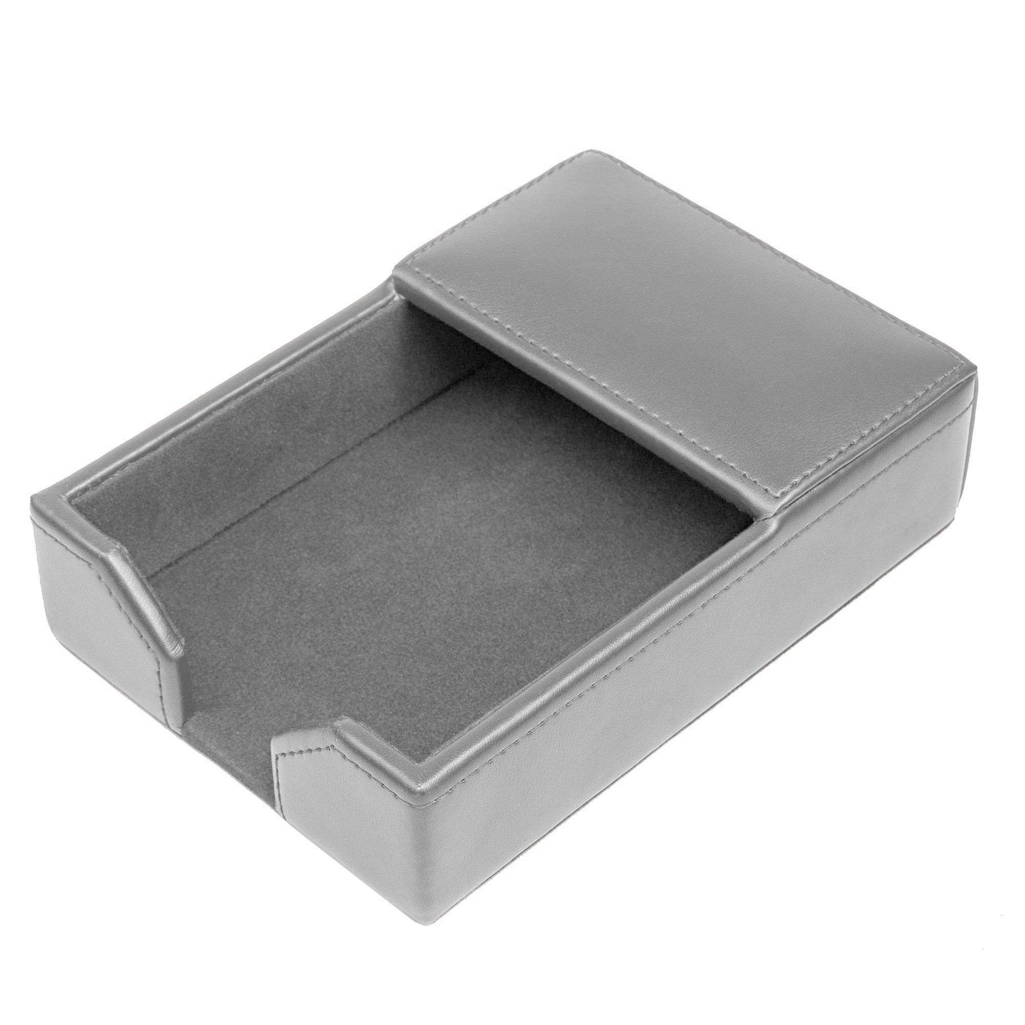 Gray Bonded Leather Memo Holder Gray Bonded Leather Memo Holder