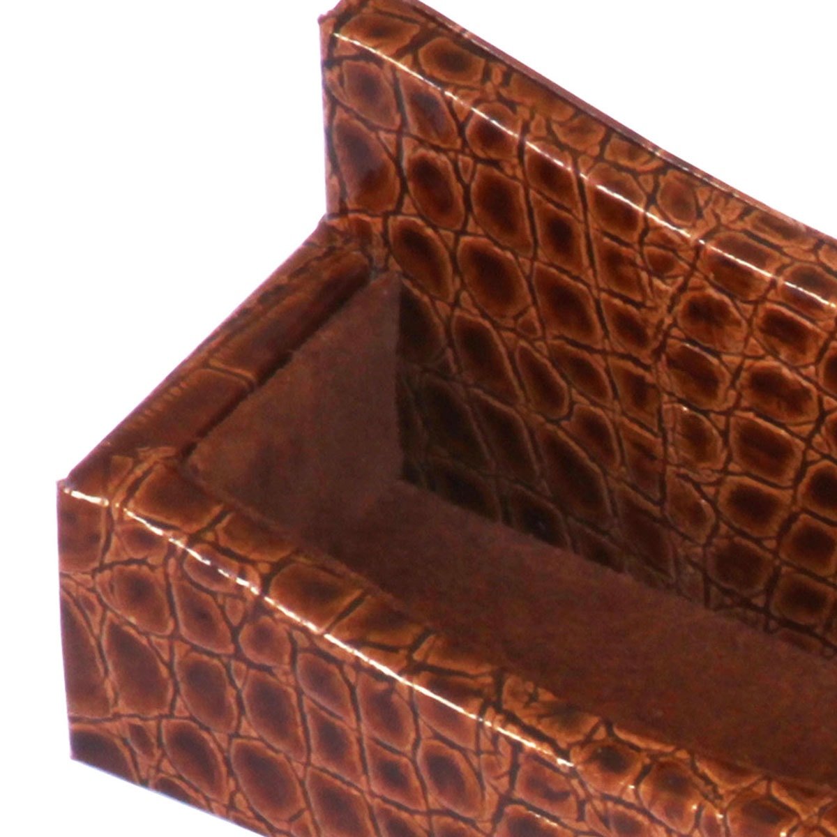 Protacini Cognac Brown Italian Crocodile Leather Business Card Holder Protacini Cognac Brown Italian Crocodile Leather Business Card Holder