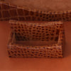 Protacini Cognac Brown Italian Crocodile Leather Business Card Holder Protacini Cognac Brown Italian Crocodile Leather Business Card Holder
