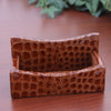 Protacini Cognac Brown Italian Crocodile Leather Business Card Holder Protacini Cognac Brown Italian Crocodile Leather Business Card Holder
