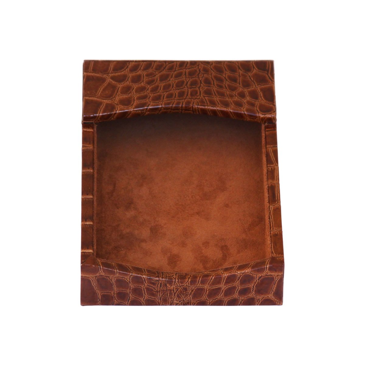 Protacini Cognac Brown Italian Crocodile Leather Memo Holder Protacini Cognac Brown Italian Crocodile Leather Memo Holder