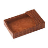 Protacini Cognac Brown Italian Crocodile Leather Memo Holder Protacini Cognac Brown Italian Crocodile Leather Memo Holder