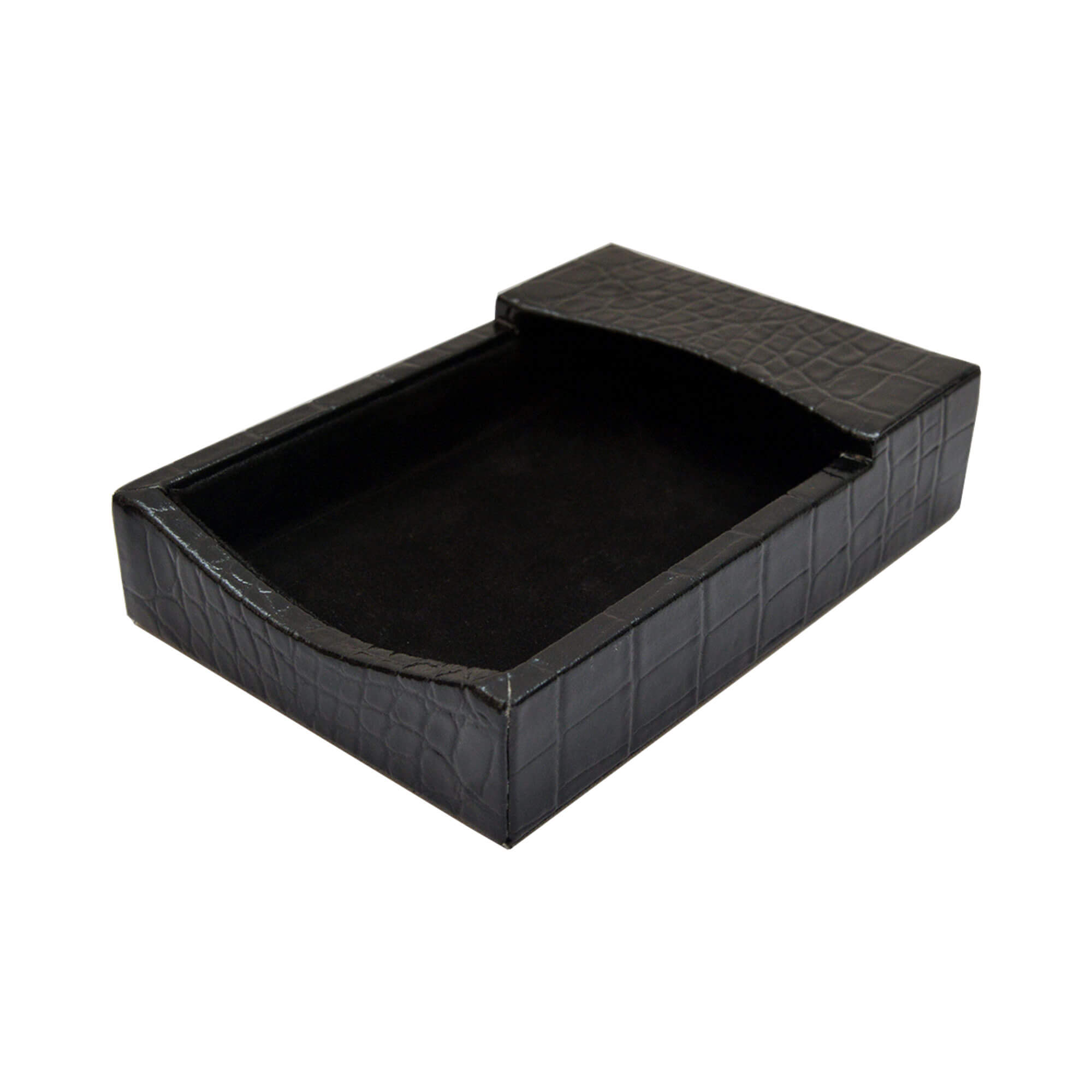 Protacini Black Italian Crocodile Leather 4 x 6 Memo Holder Protacini Black Italian Crocodile Leather 4 x 6 Memo Holder