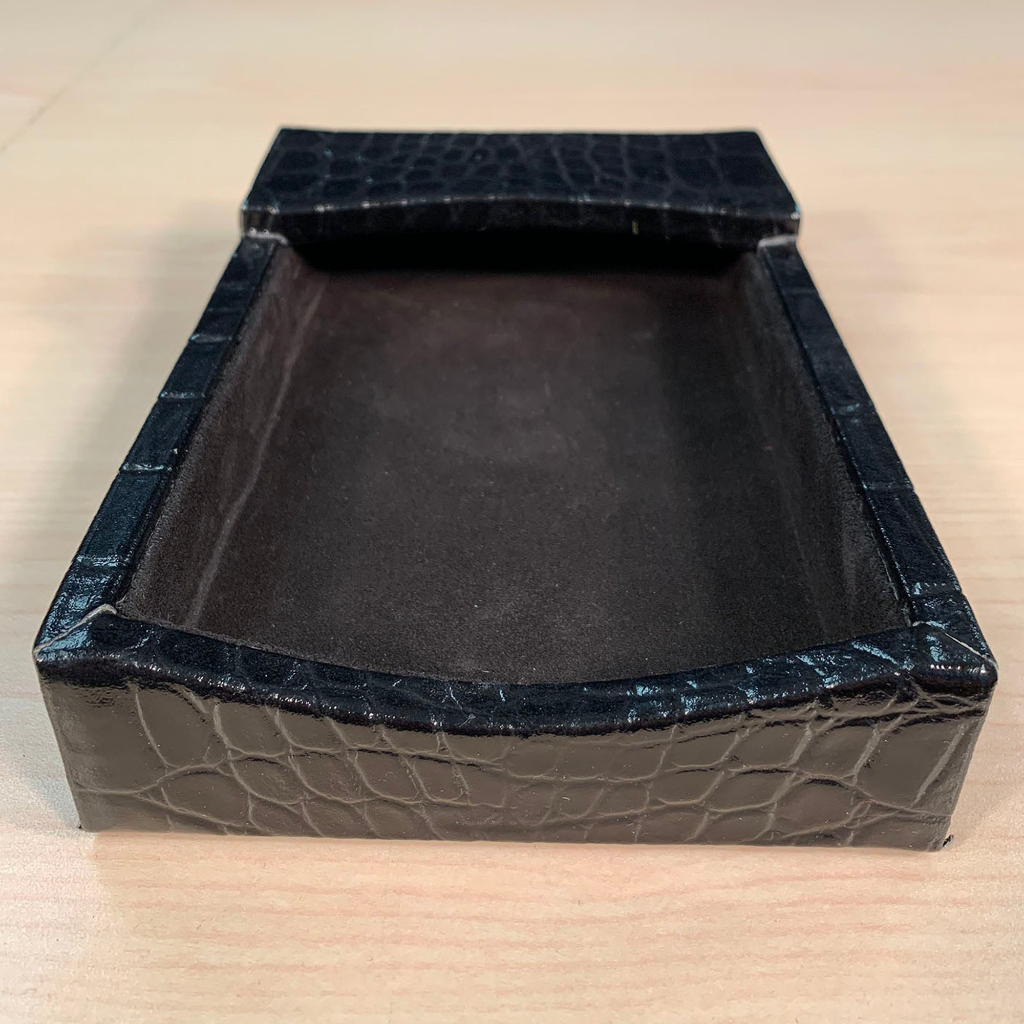 Protacini Black Italian Crocodile Leather 4 x 6 Memo Holder Protacini Black Italian Crocodile Leather 4 x 6 Memo Holder