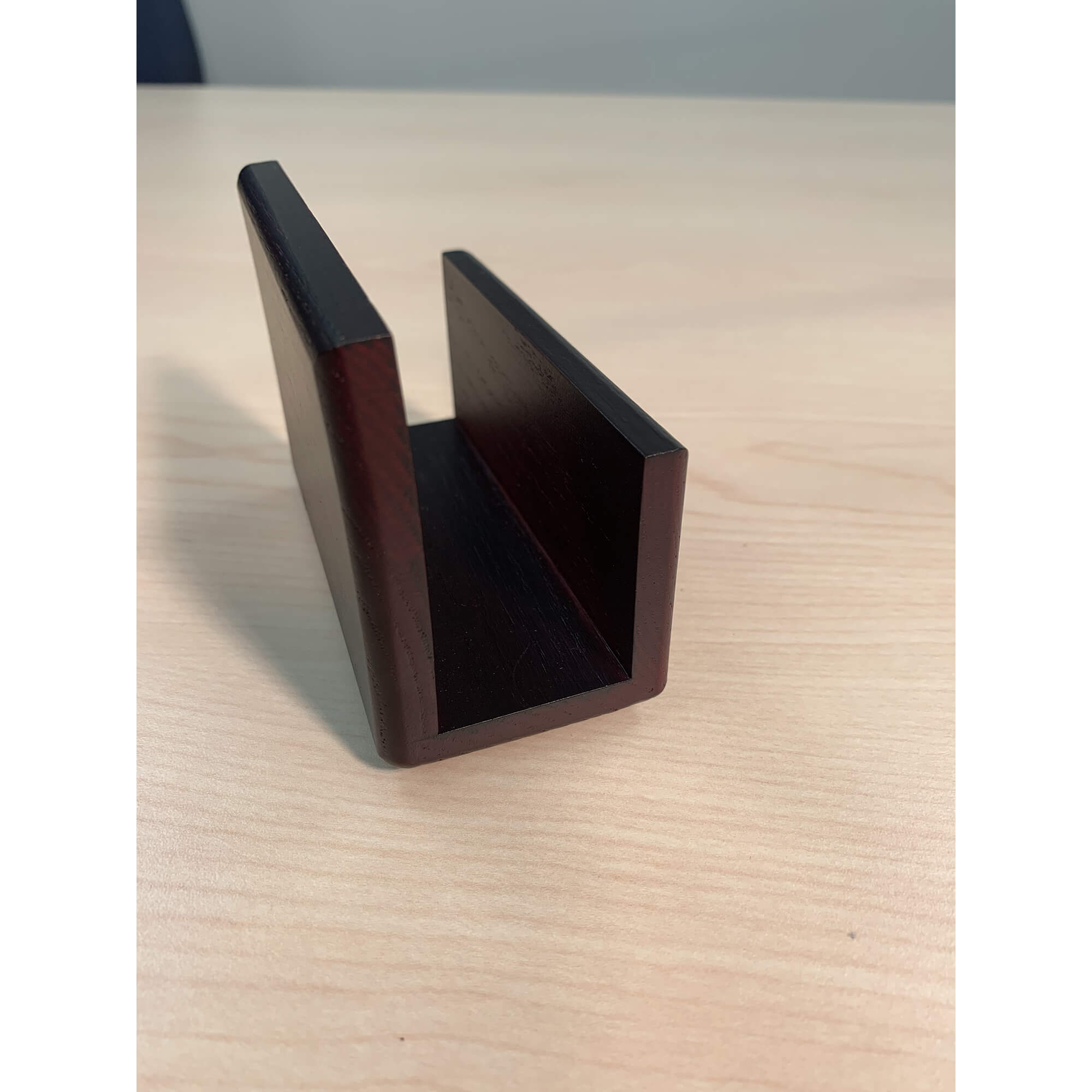 Mahogany (Rosewood) & Black Leather Business Card Holder Mahogany (Rosewood) & Black Leather Business Card Holder