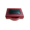 Mahogany (Rosewood) & Black Leather 4 x 6 Memo Holder Mahogany (Rosewood) & Black Leather 4 x 6 Memo Holder