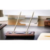 Walnut & Leather Double Pen Stand Walnut & Leather Double Pen Stand