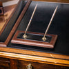 Walnut & Leather Double Pen Stand Walnut & Leather Double Pen Stand