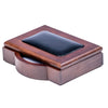 Walnut & Black Leather Memo Holder Walnut & Black Leather Memo Holder