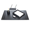 Classic Black Leather 5pc Desk Set, Silver Accent Classic Black Leather 5pc Desk Set, Silver Accent