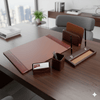 Saddle Brown Leather Desk Set, 5pc Saddle Brown Leather Desk Set, 5pc