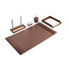 Chocolate Brown Leather 5pc Desk Set Chocolate Brown Leather 5pc Desk Set