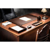 Chocolate Brown Leather 5pc Desk Set Chocolate Brown Leather 5pc Desk Set