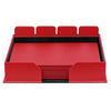 10 Seat Red Leather Conference Room Set w/ Square Coasters 10 Seat Red Leather Conference Room Set w/ Square Coasters