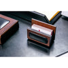 Walnut & Black Leather Desk Set, 8pc Walnut & Black Leather Desk Set, 8pc
