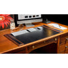 Walnut & Black Leather Desk Set, 10pc Walnut & Black Leather Desk Set, 10pc