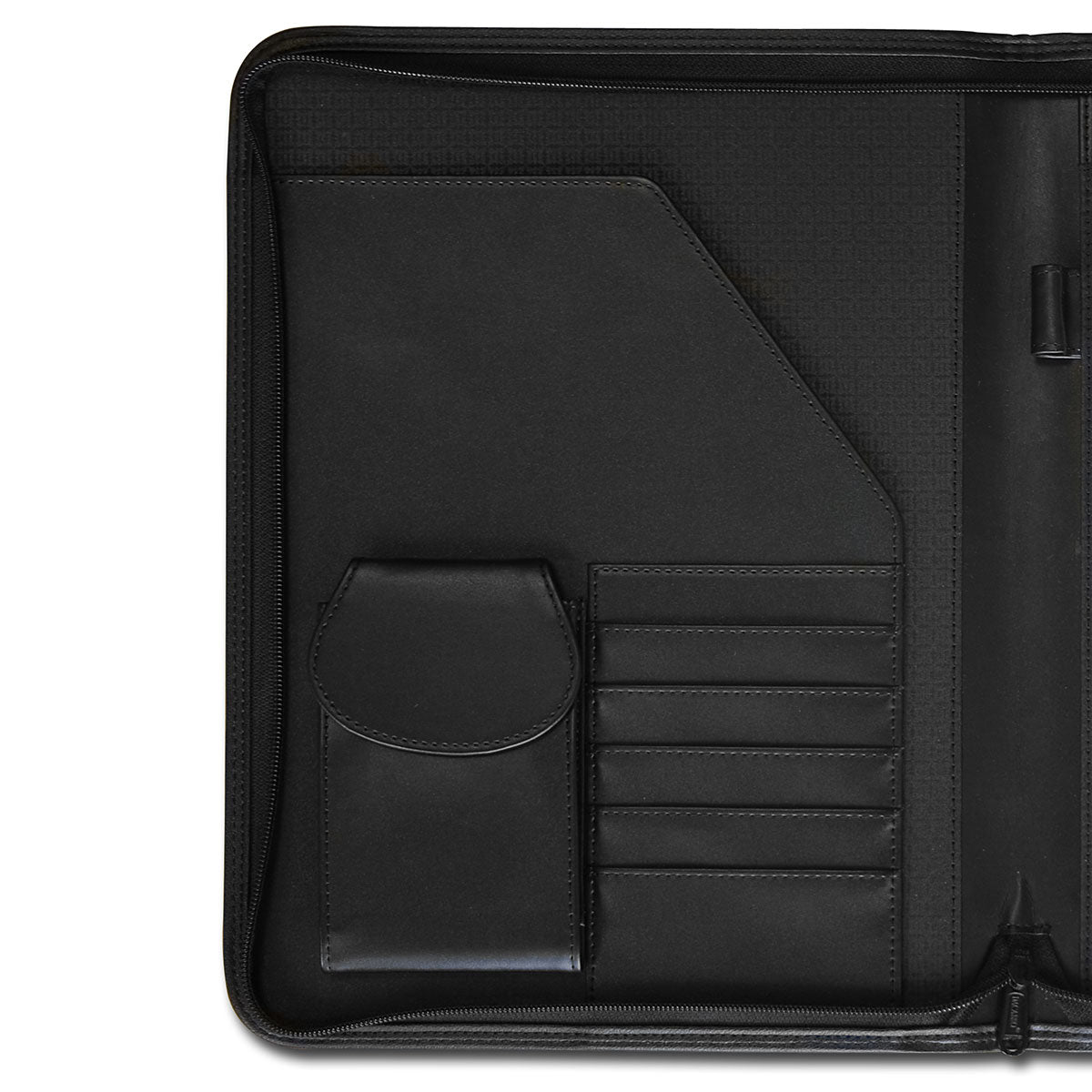 Classic Black Leather Padfolio with Zipper Classic Black Leather Padfolio with Zipper