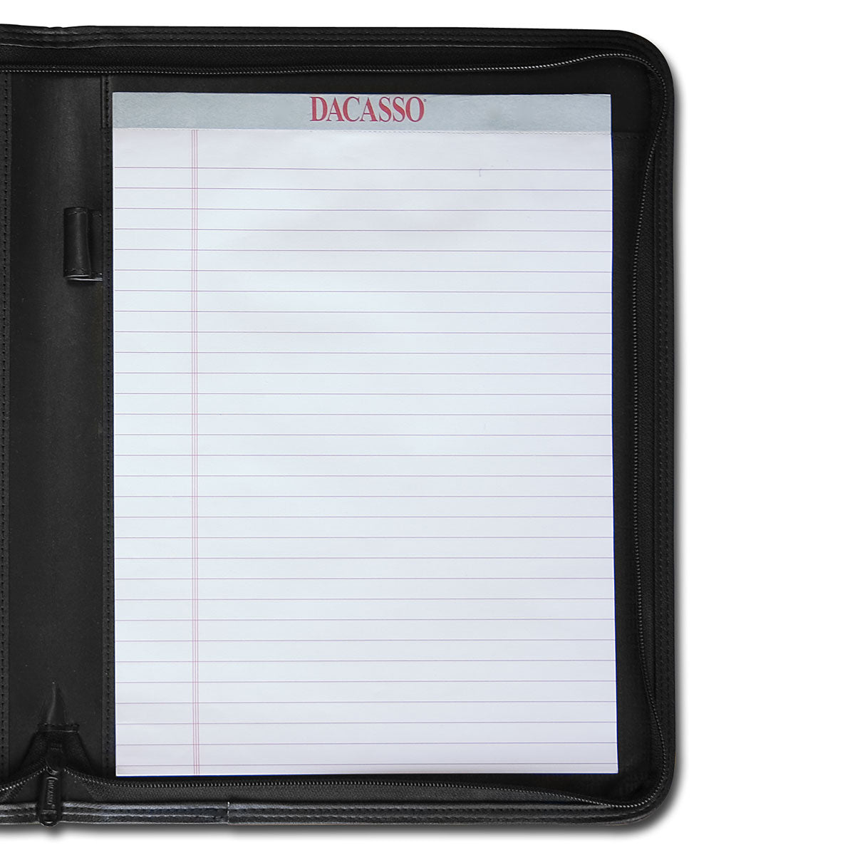 Classic Black Leather Padfolio with Zipper Classic Black Leather Padfolio with Zipper