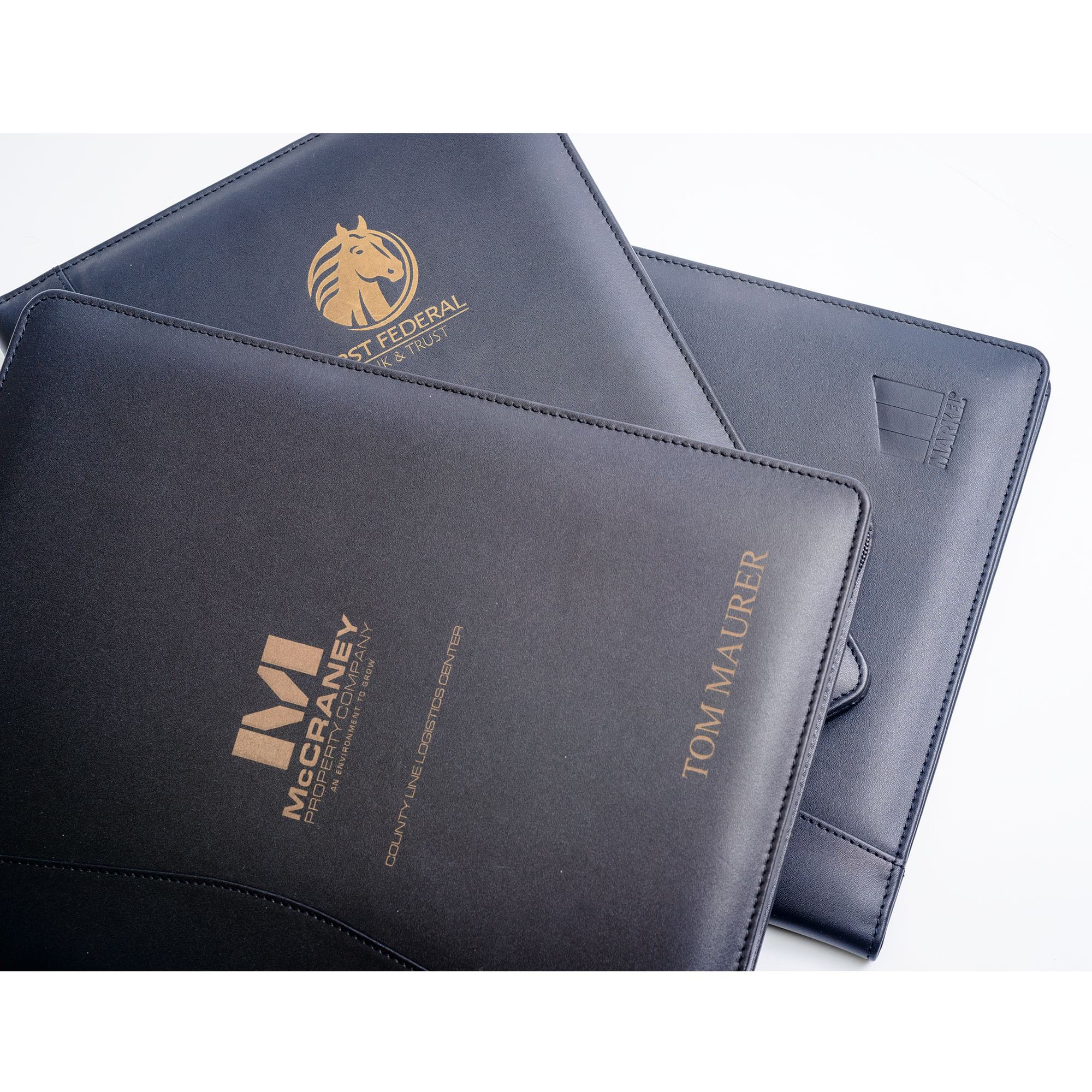 Classic Black Leather Padfolio with Zipper Classic Black Leather Padfolio with Zipper