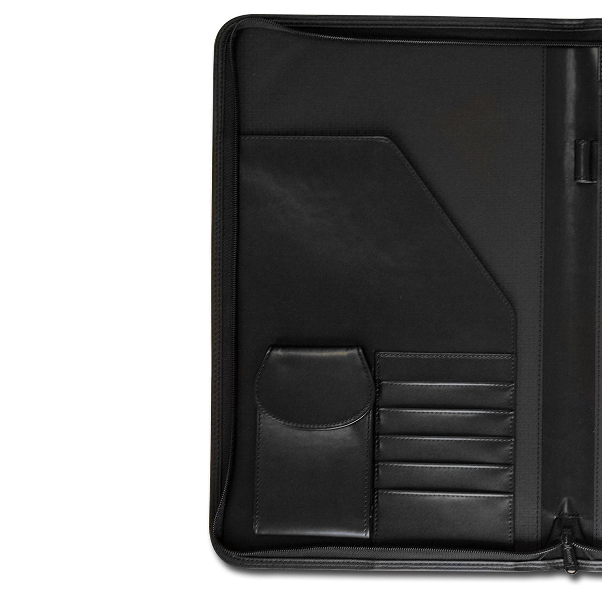 Classic Black Leather Legal Size Padfolio with Zipper Classic Black Leather Legal Size Padfolio with Zipper