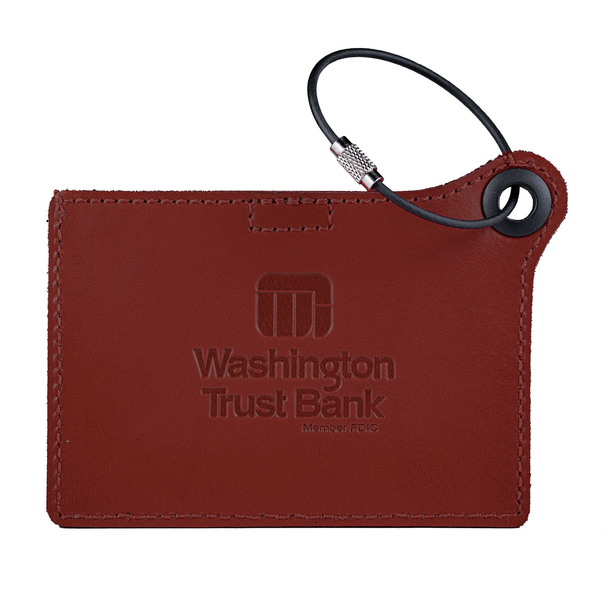 Travelers Envy Leather Luggage Tag with Metal Cable - Mocha Travelers Envy Leather Luggage Tag with Metal Cable - Mocha