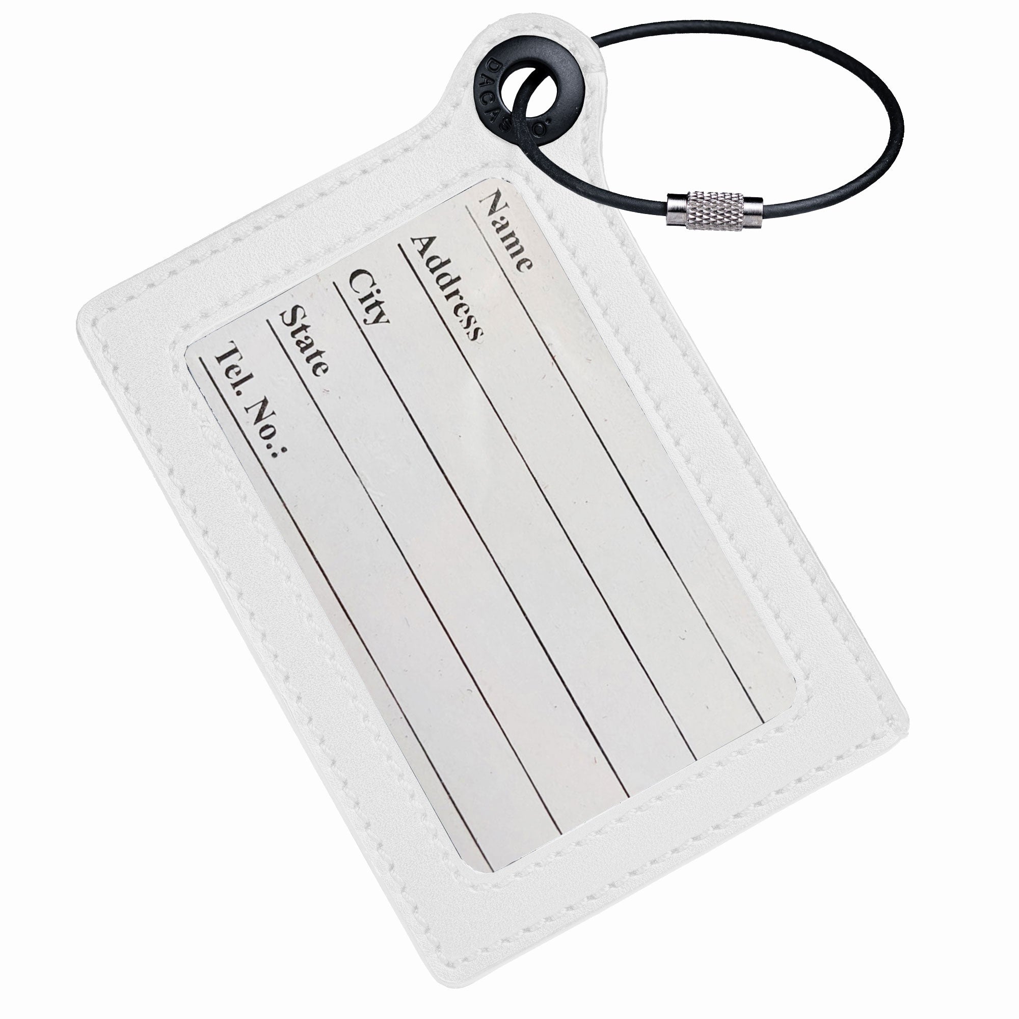 🎁 Travelers Envy Leather Luggage Tag with Metal Cable - White (100% off) 🎁 Travelers Envy Leather Luggage Tag with Metal Cable - White (100% off)