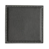 Black Leatherette Low Profile Coaster w/ White Stitching - CLEARANCE Black Leatherette Low Profile Coaster w/ White Stitching - CLEARANCE