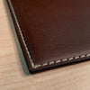 Brown Leatherette Low Profile Square Coaster w/ White Stitching Brown Leatherette Low Profile Square Coaster w/ White Stitching