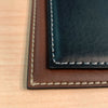 Brown Leatherette Low Profile Square Coaster w/ White Stitching Brown Leatherette Low Profile Square Coaster w/ White Stitching