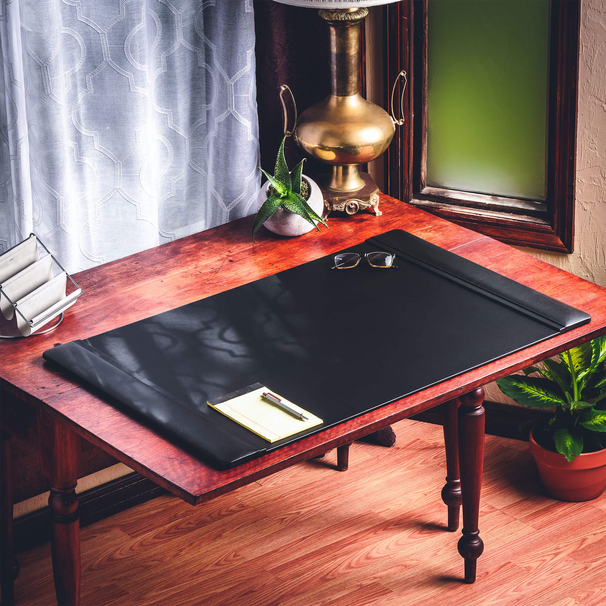 Black Leather Desk Pad, 38 x 24 Black Leather Desk Pad, 38 x 24
