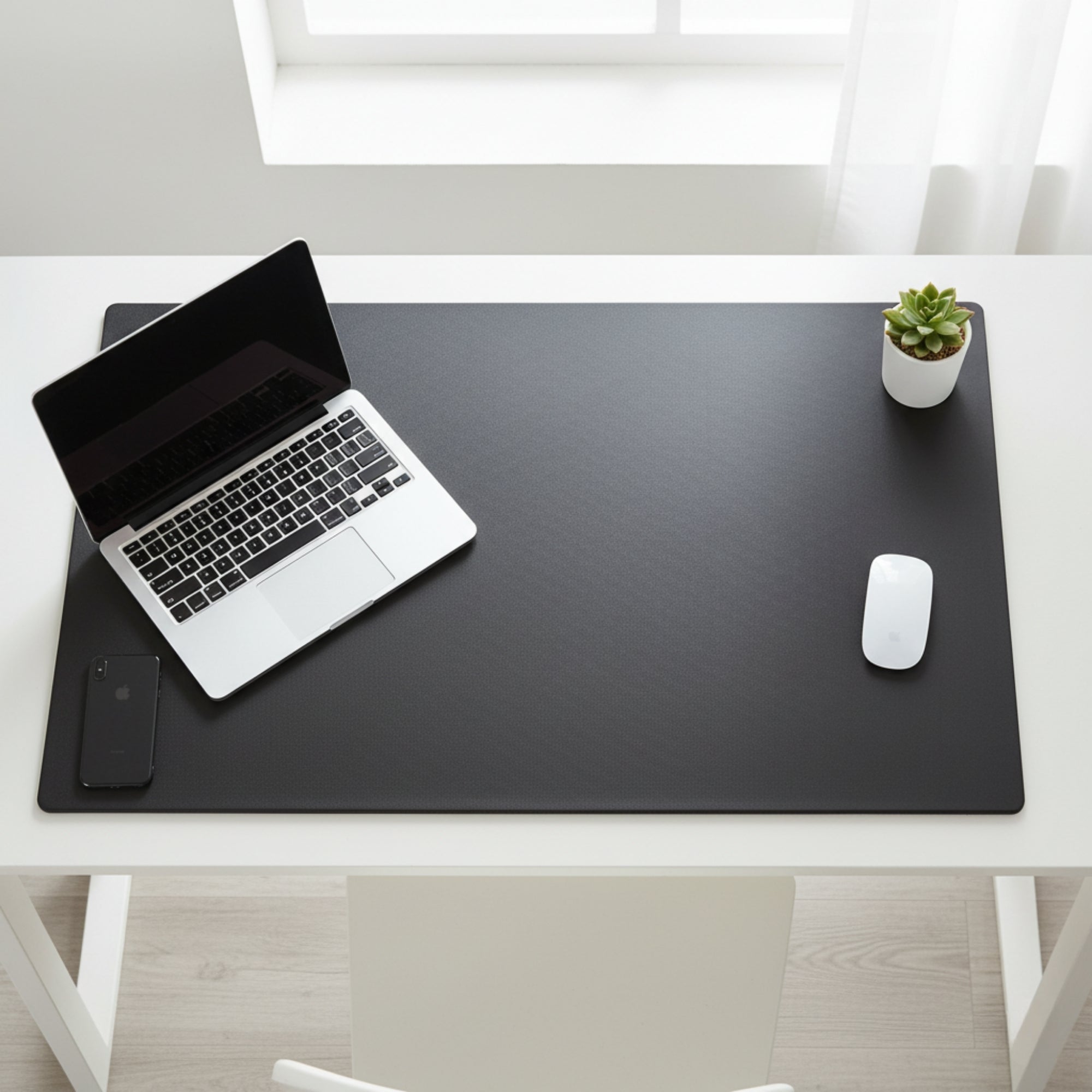 Black Leatherette Desk Pad w/out Rails, 38 x 24 Black Leatherette Desk Pad w/out Rails, 38 x 24