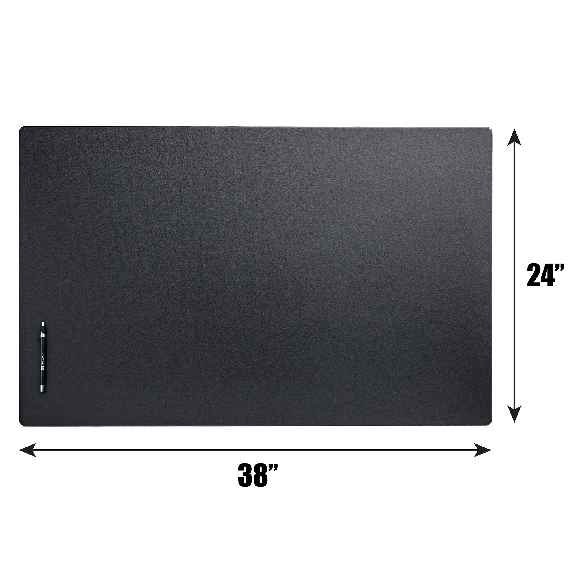Black Leatherette Desk Pad w/out Rails, 38 x 24 Black Leatherette Desk Pad w/out Rails, 38 x 24