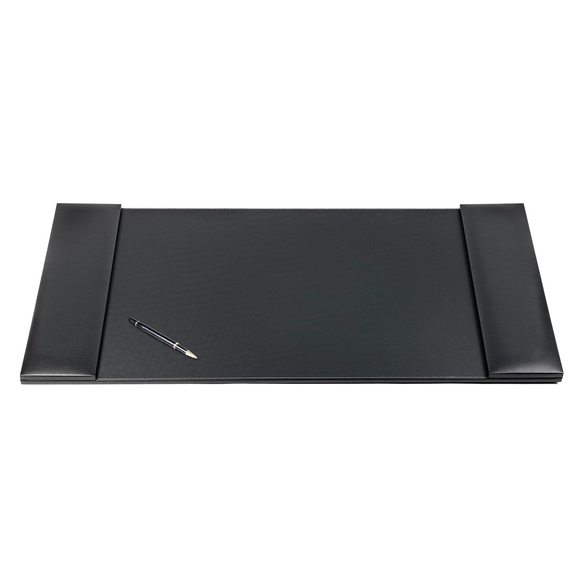Classic Black Leather 34 x 20 Desk Mat with Folding Side Rails Classic Black Leather 34 x 20 Desk Mat with Folding Side Rails