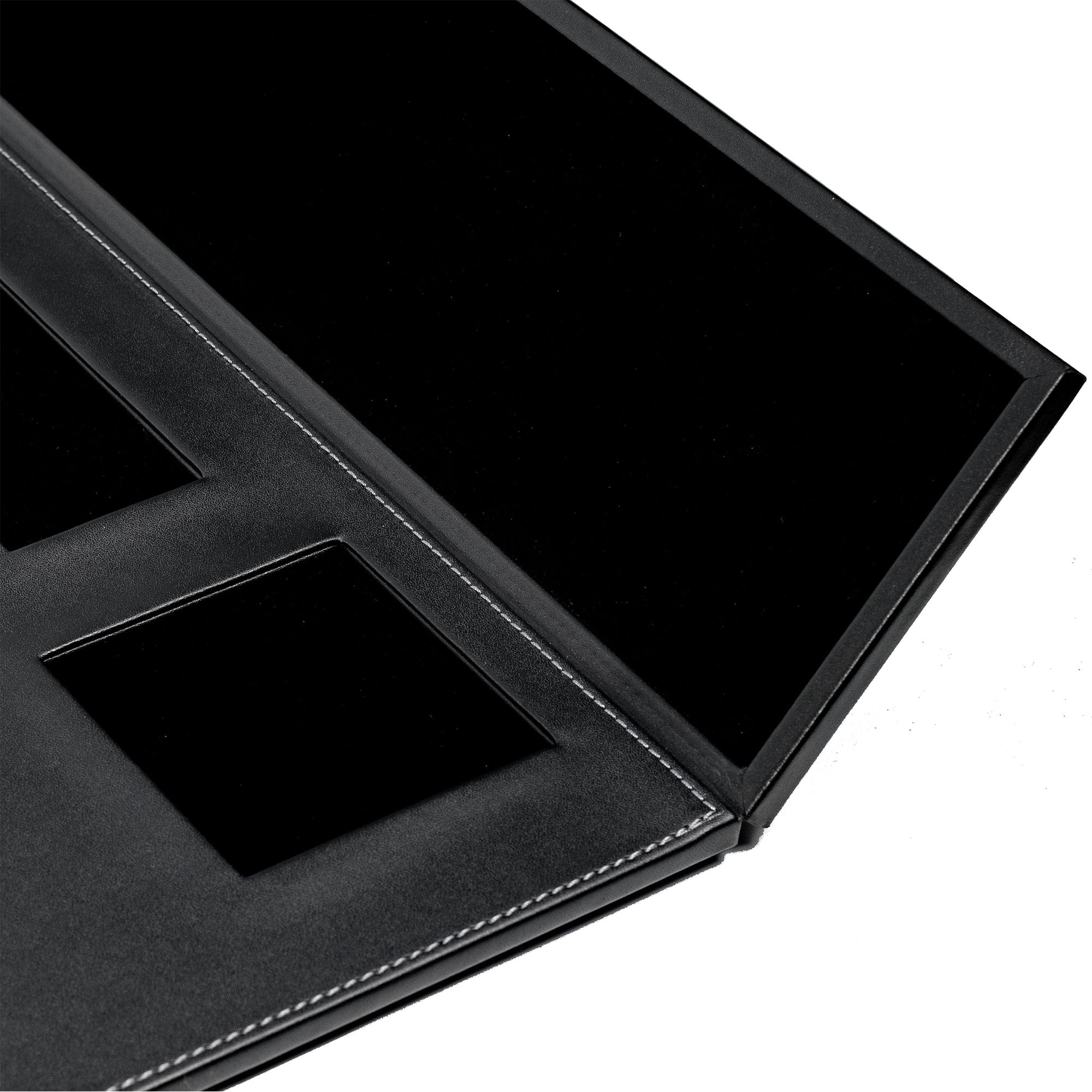 Classic Black Leather 34 x 20 Desk Mat with Folding Side Rails Classic Black Leather 34 x 20 Desk Mat with Folding Side Rails