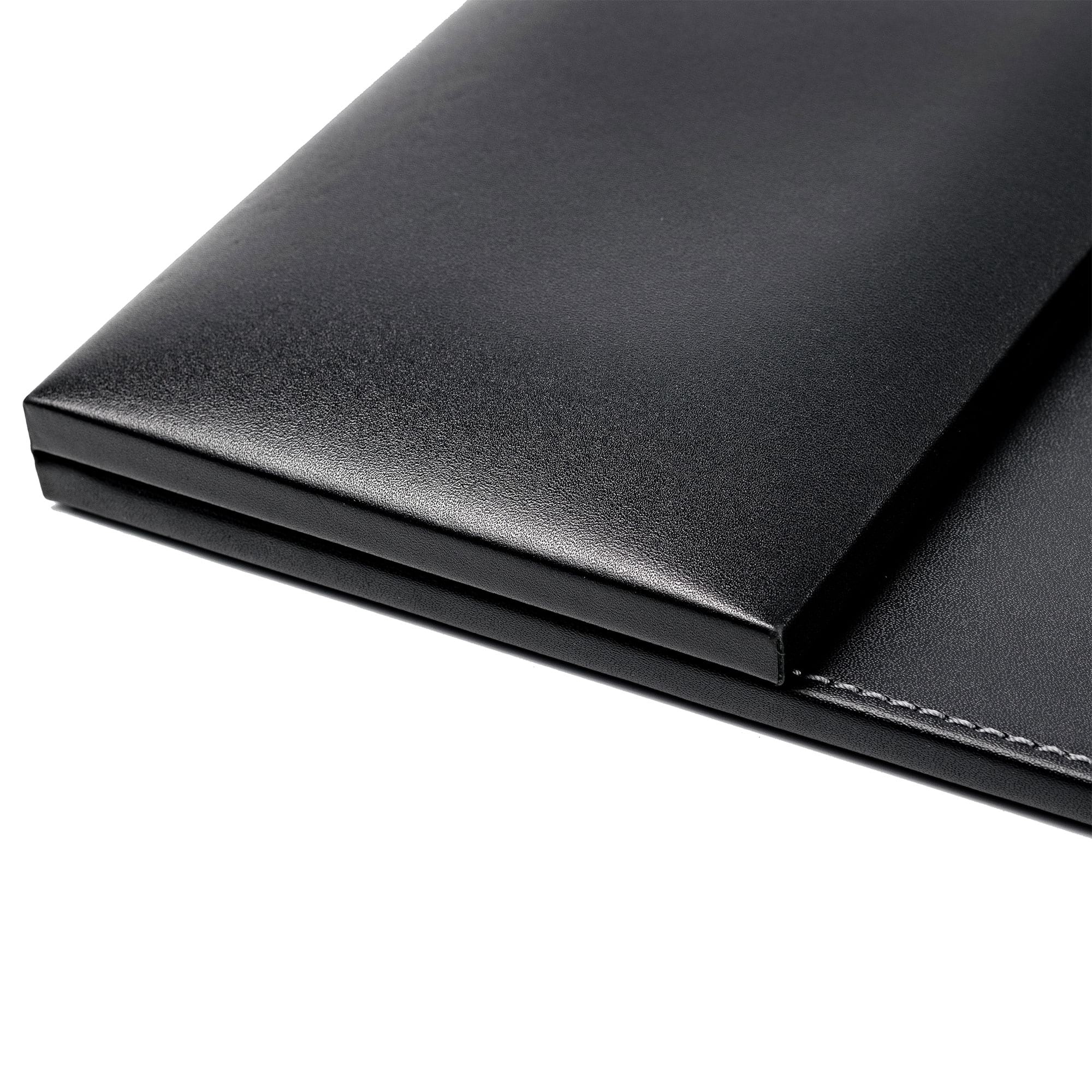 Classic Black Leather 34 x 20 Desk Mat with Folding Side Rails Classic Black Leather 34 x 20 Desk Mat with Folding Side Rails
