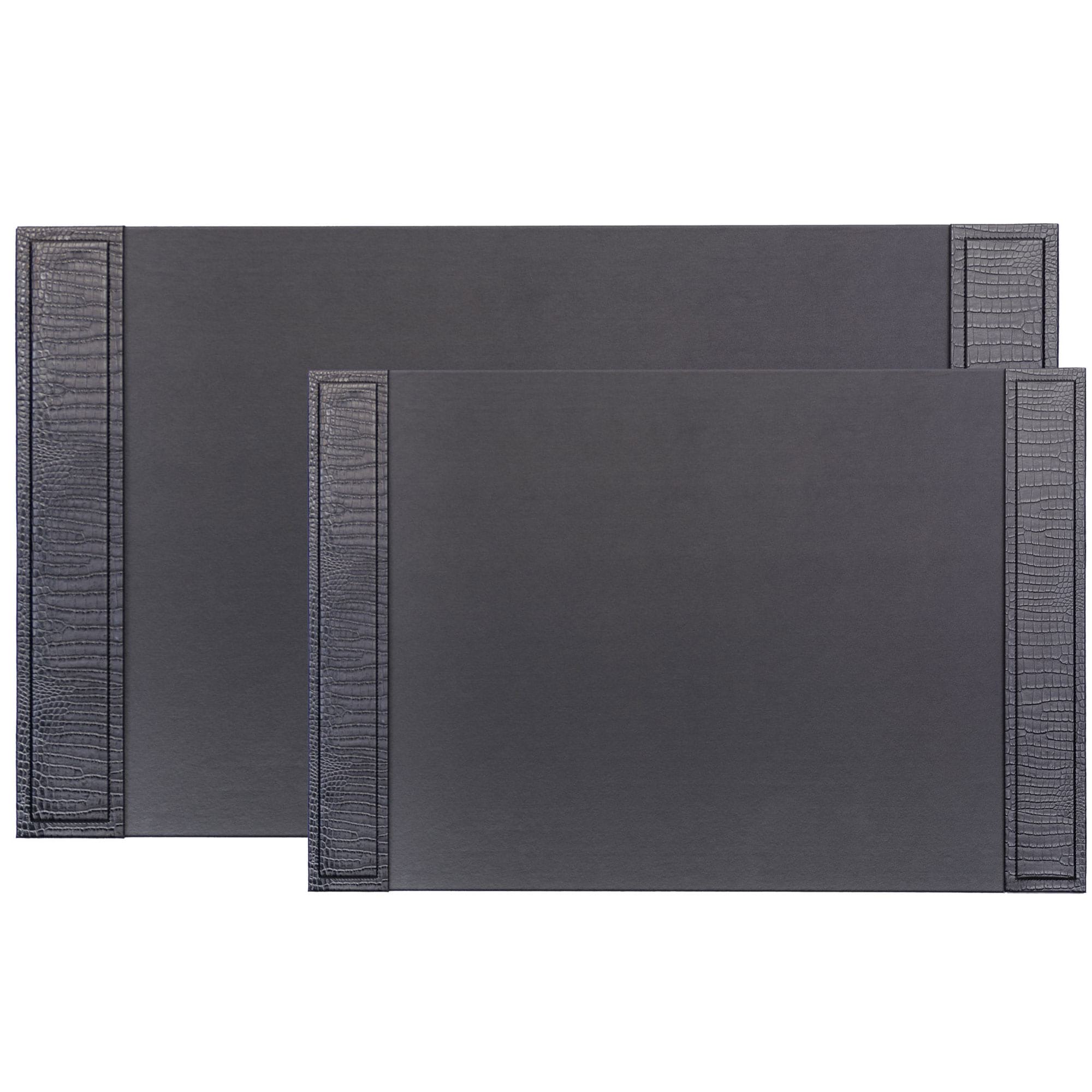 Black Crocodile Embossed Leather Desk Pad, 34 x 20 Black Crocodile Embossed Leather Desk Pad, 34 x 20