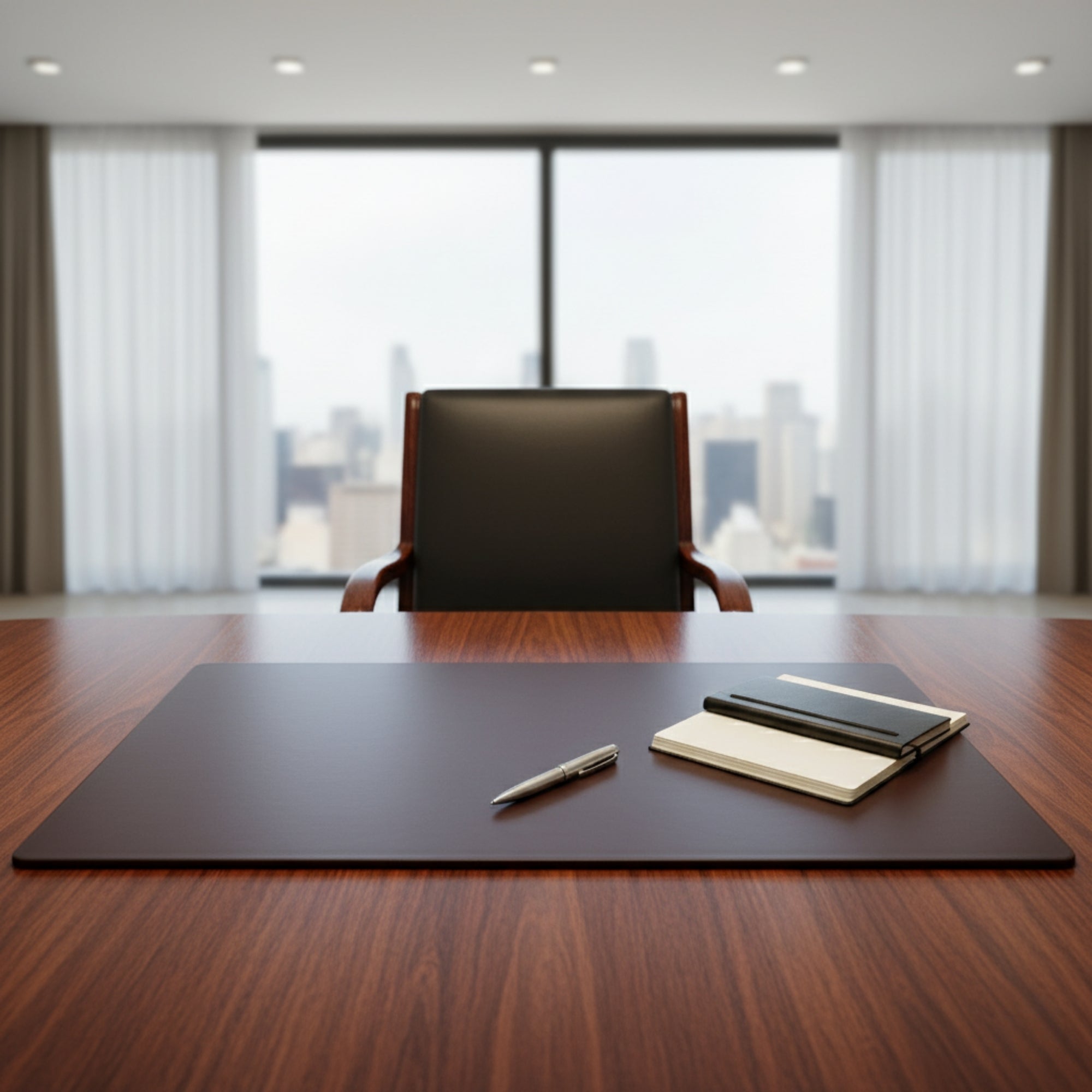 Chocolate Brown Leather Desk Pad w/out Rails, 34 x 20 Chocolate Brown Leather Desk Pad w/out Rails, 34 x 20