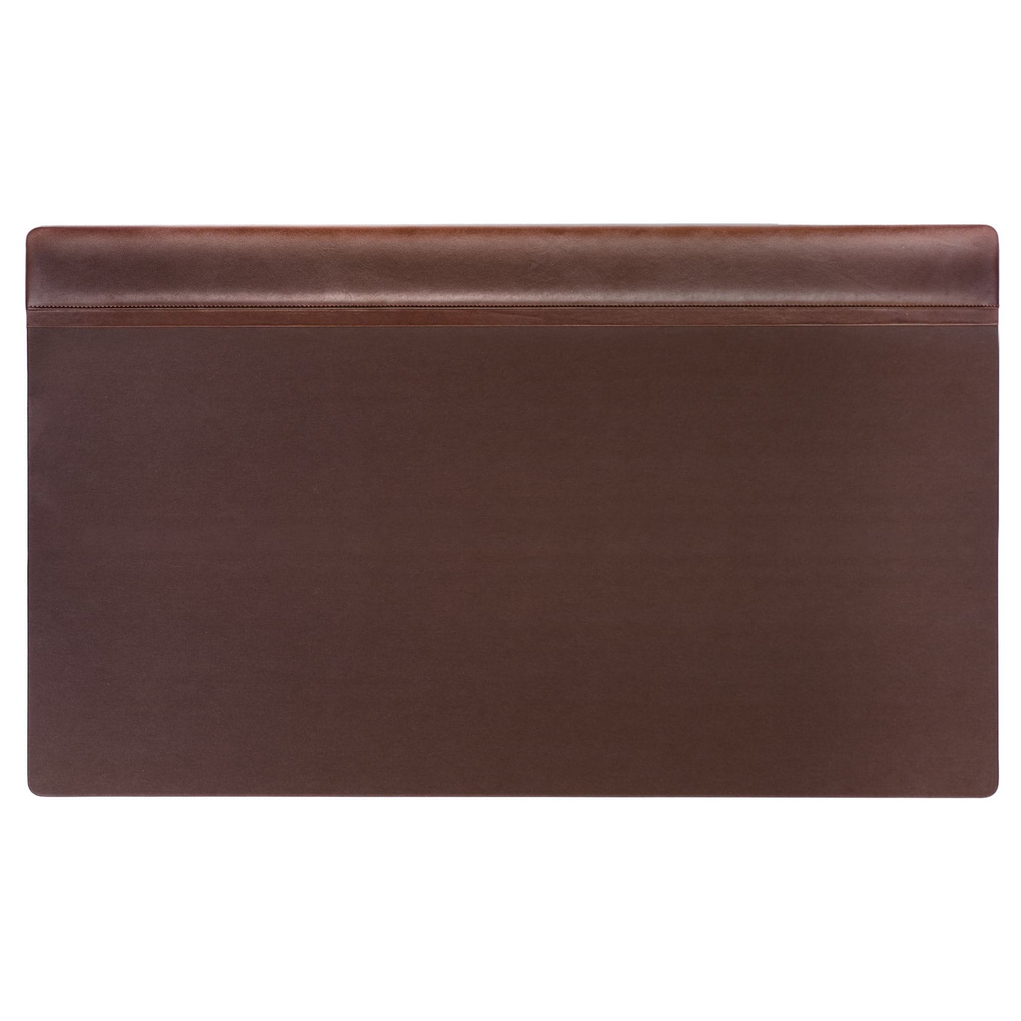 Chocolate Brown Leather Desk Pad, Top Rail, 34 x 20 Chocolate Brown Leather Desk Pad, Top Rail, 34 x 20