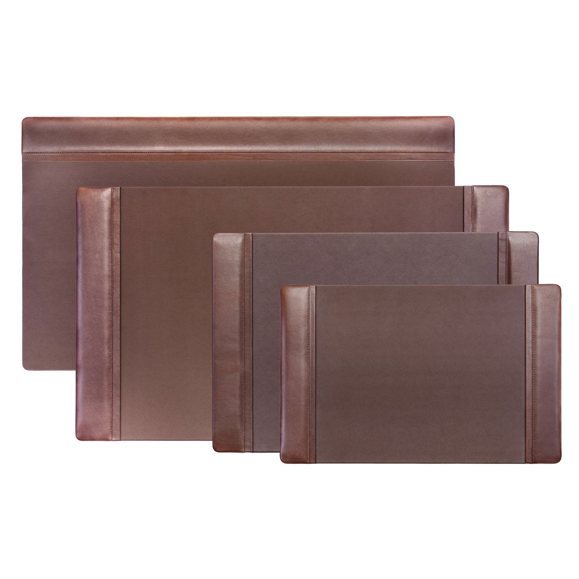 Chocolate Brown Leather Desk Pad, Top Rail, 34 x 20 Chocolate Brown Leather Desk Pad, Top Rail, 34 x 20